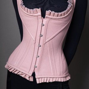Pink Frilled Leather Corset